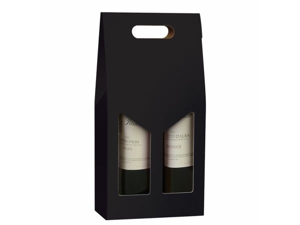 Gaveæske til vin, udvendig dim: 380 x 180 x 90 mm, indre dim: 180 x 90 x 380 mm, 1-lags,B-flute, sær