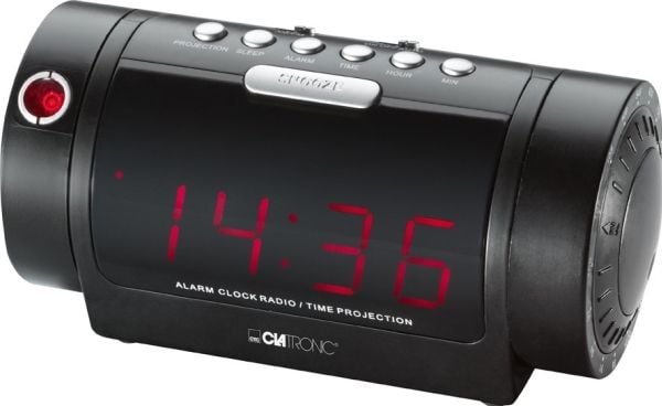 Clatronic MRC 832 P, Kello, Digitaalinen, AM, FM, LED, 2,29 cm (0.9"), Musta