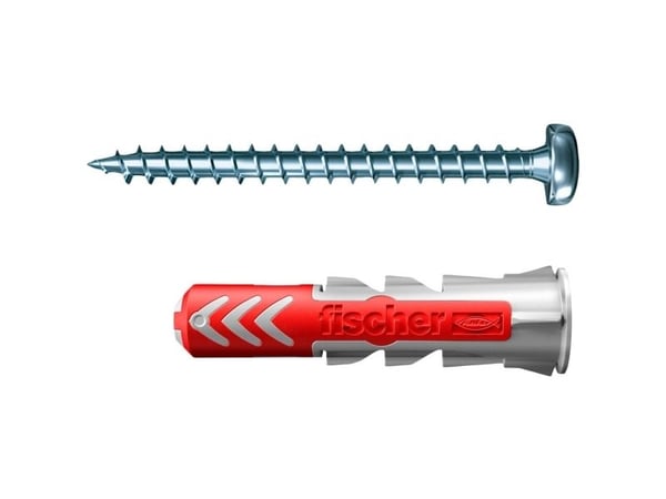 Fischer 545838, Skrue- og veggpluggsett, Lettbetong, Murstein, Betong, Gipsblokk, Gipsfiberplate, Gipsplater, Nylon, Torx, TX20, 6 mm