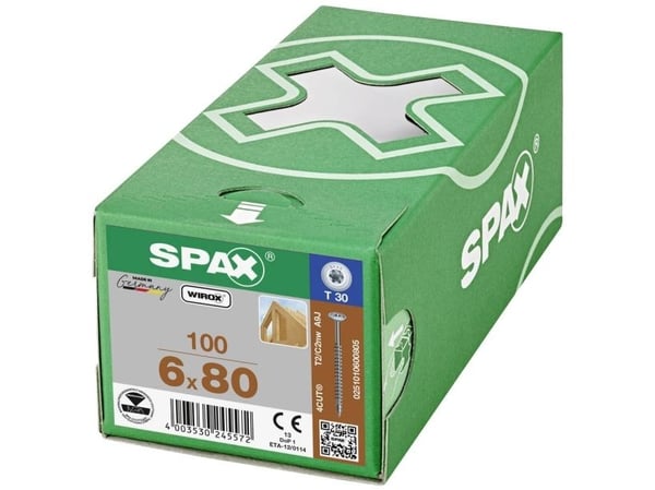 Puurakennusruuvit SPAX T-Star 6x80 mm TX30 Wirox Wirox