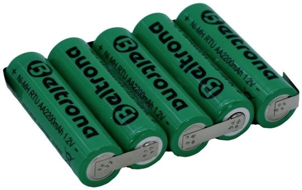 Beltrona RTU5AAZ Paristopaketti Kennomäärä: 5 Pariston koko: R6 (AA) Z-pistoke NiMH 6 V 2200 mAh