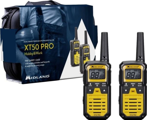 Midland XT50 Pro Case Yellow C1464.01 LPD/PMR walkie-talkie Set om 2.