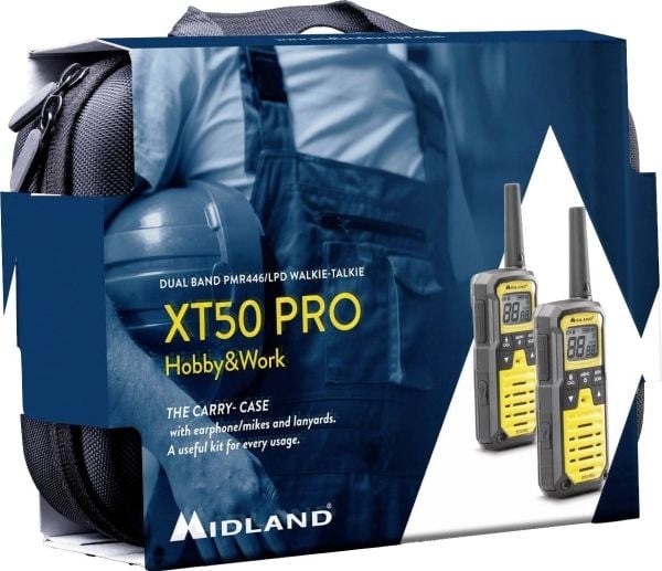 Midland XT50 Pro Case Yellow C1464.01 LPD/PMR walkie-talkie Set om 2.
