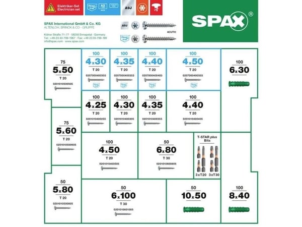 SPAX 5000009160319 Kombinationsskruv sortiment 1 Set