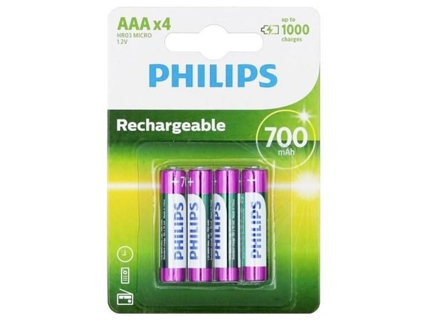 Philips Multilife R03B4A70 - Batteri 4 x AAA - NiMH - (oppladbart) - 700 mAh