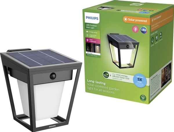 Nissa Vegglampe Solcell LED 250/20lm Svart