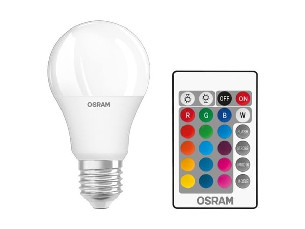 OSRAM STAR+ CLASSIC A - LED-lyspære - form: A60 - mattslipt finish - E27 - 9 W - klasse G - RGB / varmt hvitt lys - 2700 K