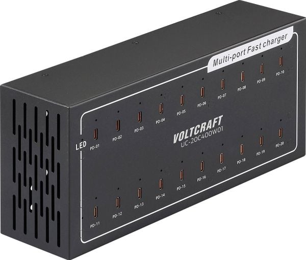 Voltcraft UC-20C400W01 USB-lader Utgangsstrøm maks. 3 A USB-C Antall utganger 20 (VC-16676850)