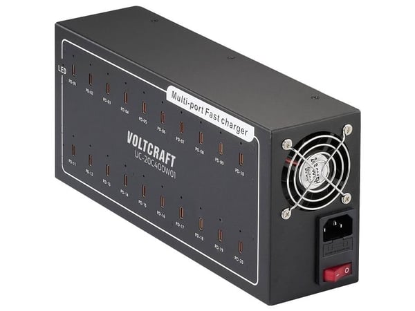Voltcraft UC-20C400W01 USB-lader Utgangsstrøm maks. 3 A USB-C Antall utganger 20 (VC-16676850)