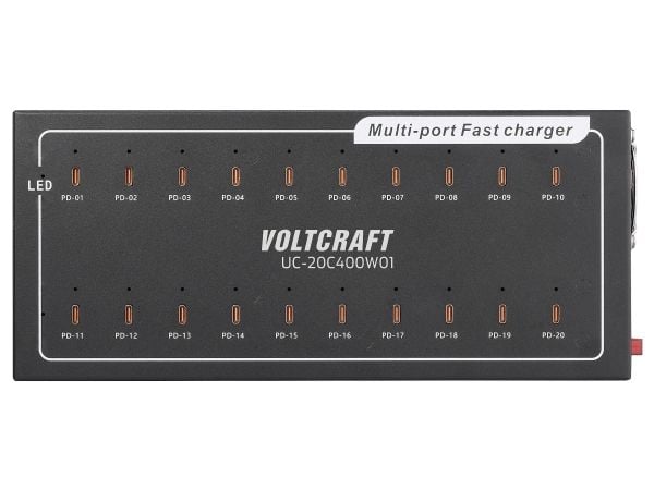 Voltcraft UC-20C400W01 USB-lader Utgangsstrøm maks. 3 A USB-C Antall utganger 20 (VC-16676850)