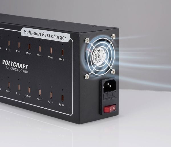Voltcraft UC-20C400W01 USB-lader Utgangsstrøm maks. 3 A USB-C Antall utganger 20 (VC-16676850)