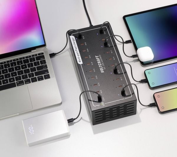 Voltcraft UC-20C400W01 USB-lader Utgangsstrøm maks. 3 A USB-C Antall utganger 20 (VC-16676850)
