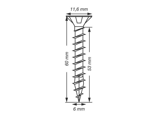 Lastulevyruuvit uppokanta SPAX T-Star 6x60 mm VG TX30 Wirox Wirox
