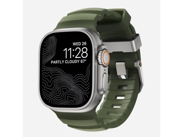"Nomad Rocky Point-armbånd, natur/forest style - AW 49/45/44/42 mm