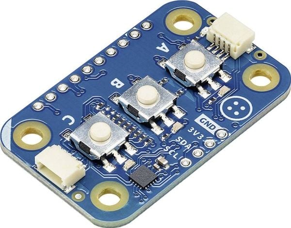 Arduino Modulino Buttons - Vuorovaikutteinen moduuli, jossa 3 painiketta ja LEDit - Qwiic - ABX00110
