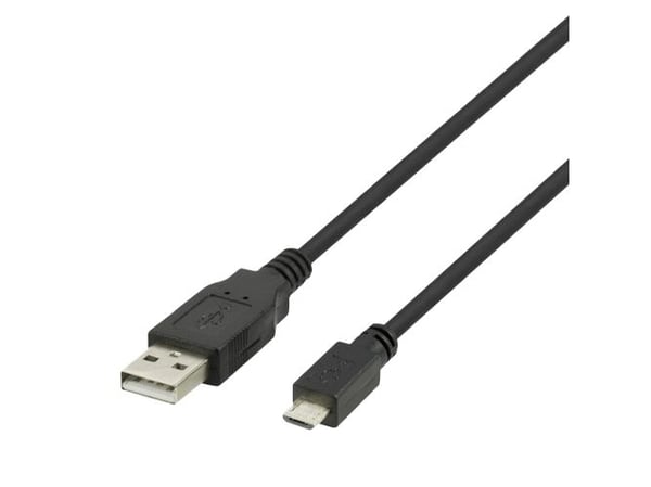 DELTACO - USB-kabel - Micro-USB type B (hann) til USB (hann) - USB 2.0 - 2.4 A - 1 m - up to 480 Mbps - svart