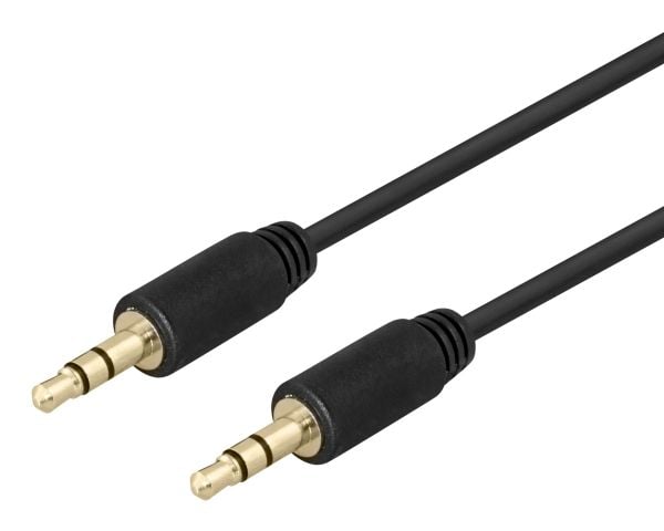 DELTACO - Lydkabel - 3,5 mm stereo hann til 3,5 mm stereo hann - 2 m - svart