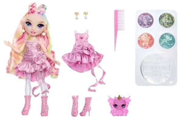 Rainbow High Rainbow Shimmers with Slime Fashion Doll - Bella (pink), Motedukke, Hunkjønn, 4 år, Gutt/Jente, 280 mm, Flerfarget