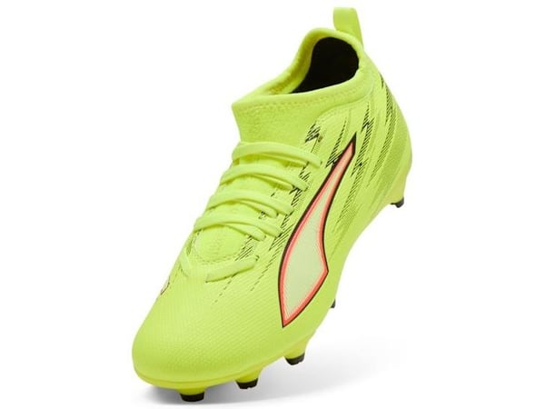 PUMA Ultra 6 Match FG/AG Jr, Jalkapallo, Mies, Vihreä, Lapsi, Monotoninen, Nauhoilla suljettava
