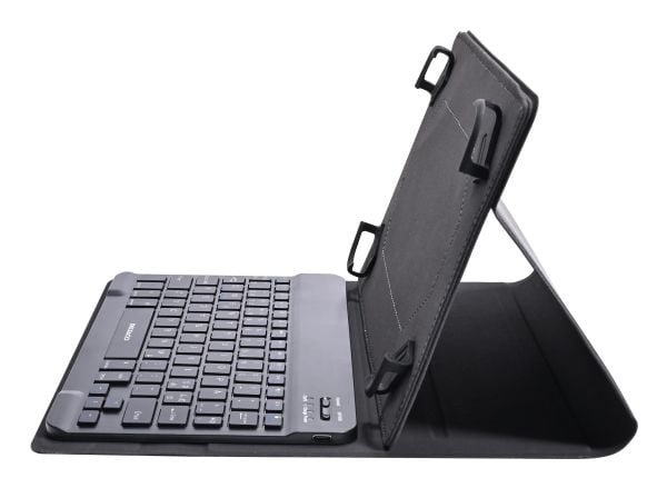 DELTACO TB-138 - Tastatur og folioveske - trådløs - Bluetooth - Nordisk - svart tastatur, svart boks