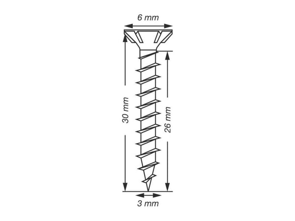 SPAX 1191010300305 Puuruuvi 3 mm 30 mm T-STAR Plus Teräs WIROX 1000 kpl