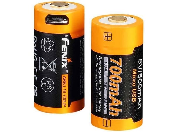 Fenix ARB-L16UP-700, Oppladbart batteri, Lithium-Ion (Li-Ion), 3,6 V, 1 stykker, 700 mAh, Overlading, Overutlading, Kortslutning