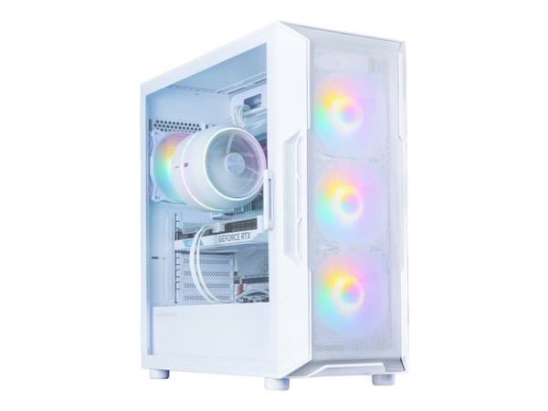 Zalman i3 NEO V2 - Mid tower - ATX - sidepanel med vindu (herdet glass) - ingen strømforsyning (ATX) - hvit - USB/lyd