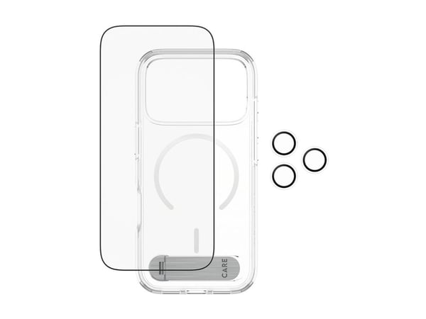 CARE by PanzerGlass - 3-in-1 Kick Bundle - baksidedeksel for mobiltelefon - MagSafe-samsvar - polykarbonat, termoplast-polyuretan (TPU) - blank - f...