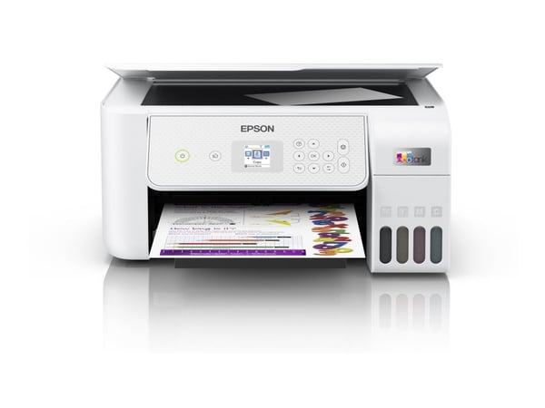 Epson EcoTank L3286 - Multifunksjonsskriver - farge - ink-jet - ITS - A4/Legal (medie) - opp til 10 spm (trykking) - 100 ark - USB, Wi-Fi - hvit
