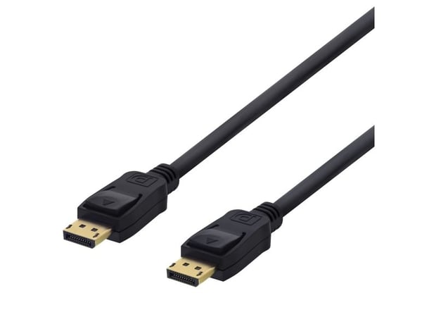 Deltaco Sertifioitu DisplayPort 1.2 -kaapeli, 1 m, musta, 1 m, DisplayPort, DisplayPort, Uros, Uros, 3840 x 2160 pikseliä