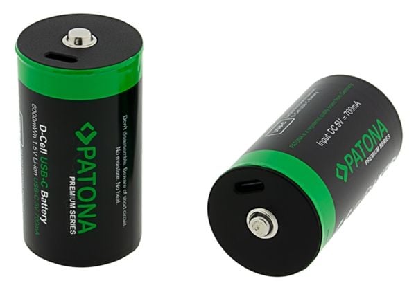 PATONA LR20 Mono D, Rechargeable battery, LR20, Lithium, 2 pc(s), 700 mAh, 61.3 mm
