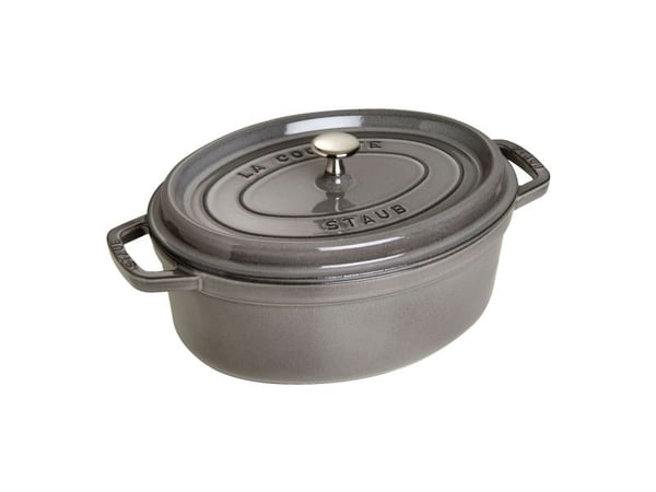 STAUB - Cocotte med dekke - 29 cm - 4.2 L - oval - grafittgrå