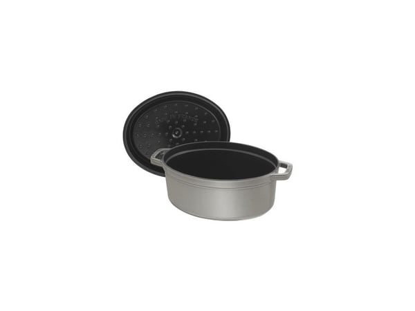 STAUB - Cocotte med dekke - 29 cm - 4.2 L - oval - grafittgrå
