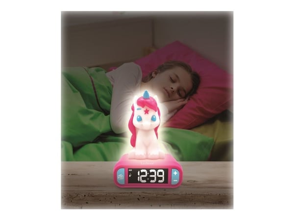 Alarm Clock with Unicorn Night Light with 3D design and sound effects