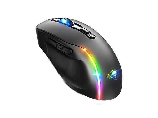 Spirit of Gamer S-EM50BK, Oikeakätinen, Optinen, RF Wireless + Bluetooth + USB Type-C, 8000 DPI, musta