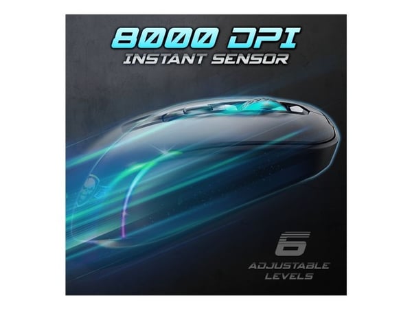 Spirit of Gamer S-EM50BK, Oikeakätinen, Optinen, RF Wireless + Bluetooth + USB Type-C, 8000 DPI, musta