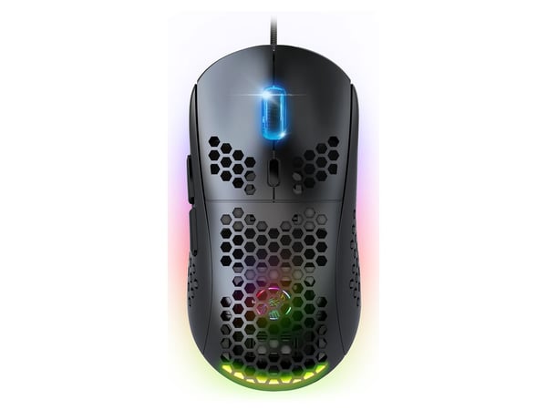 Spirit of Gamer PRO-M4 DARK, høyrehendt, optisk, USB Type-A, 12800 dpi, svart