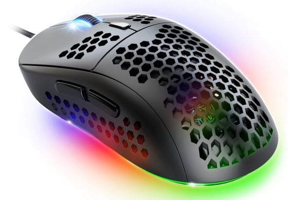 Spirit of Gamer PRO-M4 DARK, høyrehendt, optisk, USB Type-A, 12800 dpi, svart