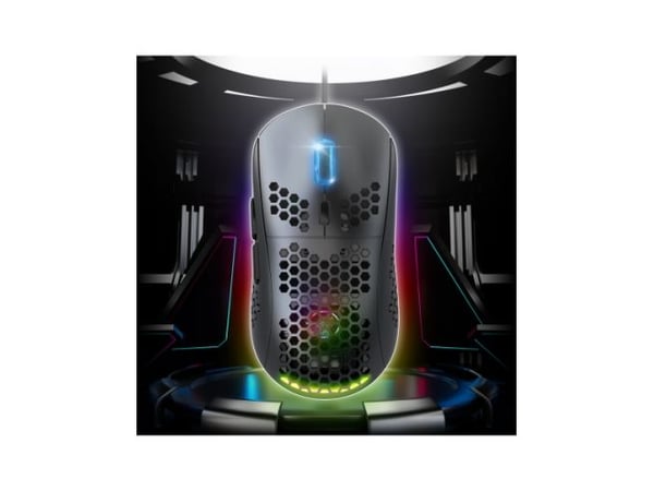 Spirit of Gamer PRO-M4 DARK, høyrehendt, optisk, USB Type-A, 12800 dpi, svart