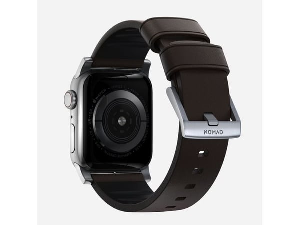 Nomad Active Band Pro, Band, Smartklokke, Brun, Sølv, Apple, Ultra / 46mm, Lær, Rustfritt stål