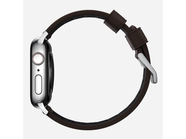 Nomad Active Band Pro, Band, Smartklokke, Brun, Sølv, Apple, Ultra / 46mm, Lær, Rustfritt stål