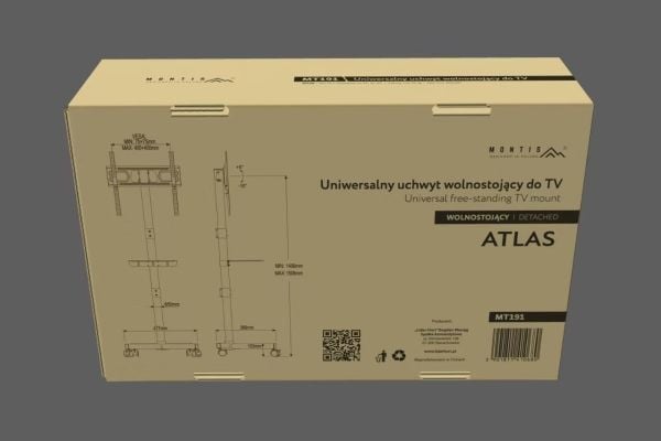 Montis Mobilny uchwyt do TV - MT191 ATLAS, 66 cm (26"), 152,4 cm (60"), 35 kg, 400 x 400 mm