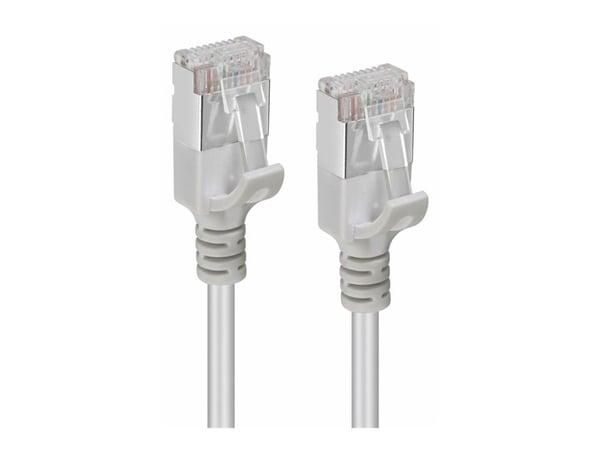 MicroConnect - Verkkokaapeli - RJ-45 (uros) RJ-45 (uros) - 15 cm - 4,4 mm - U/FTP - CAT 6a - halogeeniton, solmuvapaa - harmaa - harmaa