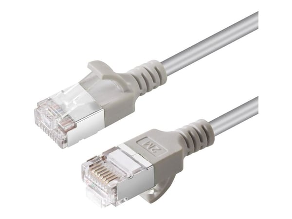 MicroConnect - Verkkokaapeli - RJ-45 (uros) RJ-45 (uros) - 15 cm - 4,4 mm - U/FTP - CAT 6a - halogeeniton, solmuvapaa - harmaa - harmaa