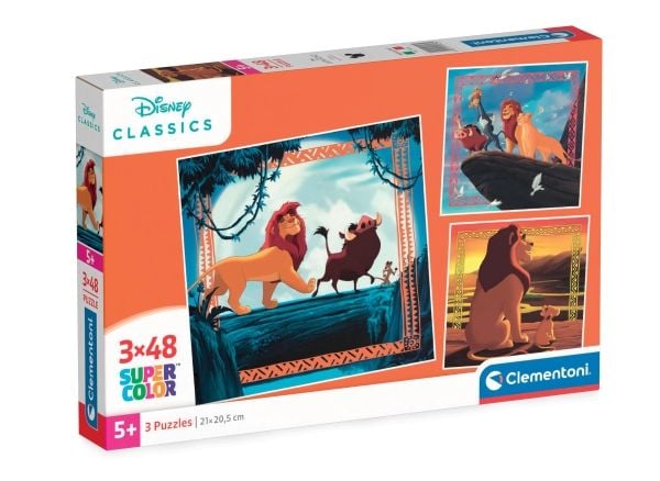 Clementoni CLE palapeli 3x48 SuperColour Lion King 25323