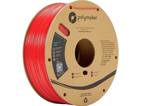 Plastikas Polymaker PolyLite ABS - 1.75mm - 1kg - Raudonas - Raudonas