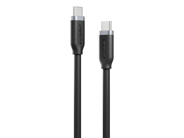 ELEMENTS SILICONE 5A/240W TIE | USB-C TO C MALE BLACK 1M