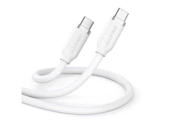 ALOGIC - USB-kaapeli - USB-C (uros) - USB-C (uros) - 48 V - 5 A - 2 m - USB Power Delivery (240 W), joustava - valkoinen