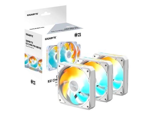 GIGABYTE GP-GBT EZFAN1203 ICE, Vifte, 12 cm, 500 RPM, 2200 RPM, Hvit