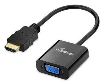 MediaRange HDMI-VGA (HD15) videomuunnin, 20cm, musta